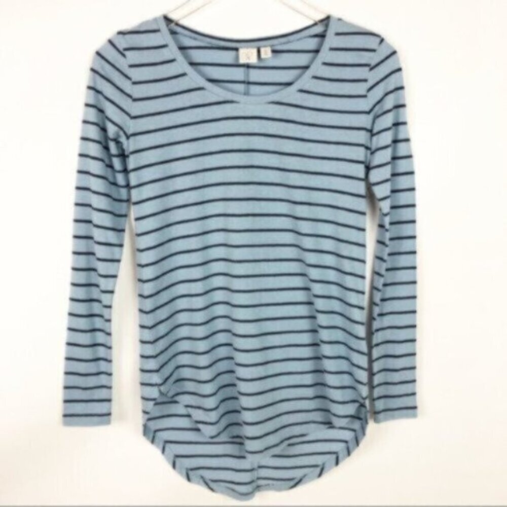 NWT BP | Women's Blue & Black Long Sleeve Stripe Pattern T-Shirt Size XS